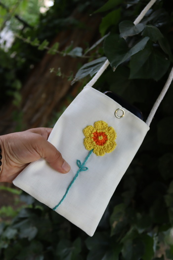 vipceyiz Wicker Flower Phone Bag Handmade