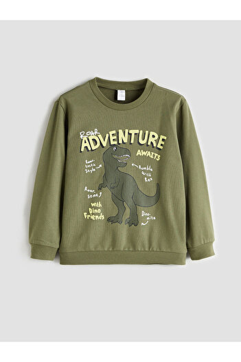LC Waikiki New Season Dinosaur Printed Boys' Sweatshirt and Sweatpants Set of 2