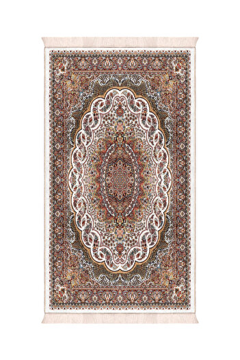 Bursa İpek Khaki Sponge Velvet Prayer Rug