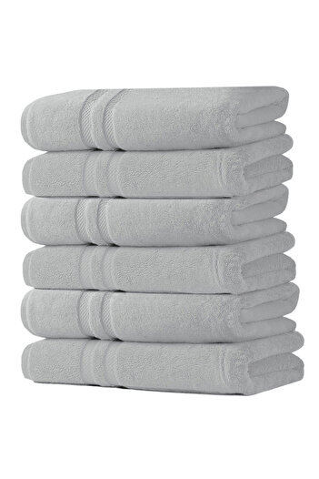 Quasar & Co. Set of 6 body towels 76x150 cm, 650 g/m2, 100% cotton, Luxury Collection, light gray