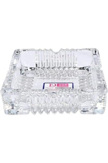 Generic ECVV Square Glass Ashtray For Home Indoor And Outdoor Decorative Square Tabletop Ashtray For Cigars