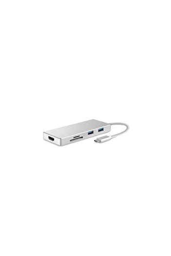 SOHO 4k HDMI Adapter with USB 3.1 Type-C Port, TF/SD Card Reader for MacBook, Silver