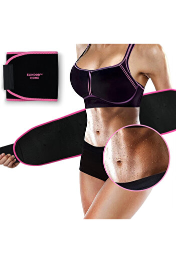 Elindor ® Sweet Sweat Slimming Belt, Unisex Fitness Abdominal Belt, Adjustable, Black