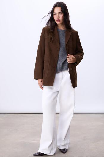 Stradivarius Regular fit faux suede blazer