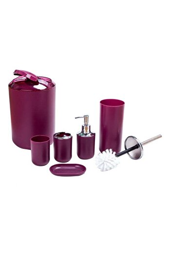 Generic 6-Piece Bathroom Accessories Set Red