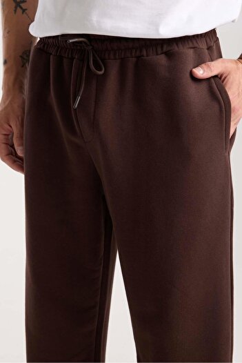 Valiberta Ανδρικό παντελόνι αθλητικό παντελόνι Mendes Baggy Fit Diagonal 3 Thread Fabric - Καφέ