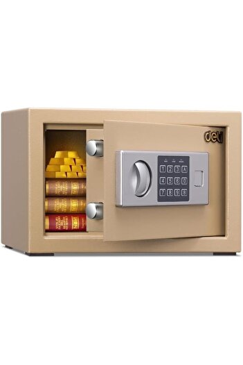 Generic Original For Deli Home Office Hotel Mini Electronic Security Lock Box Wall Cabinet Safety Box (Gold)