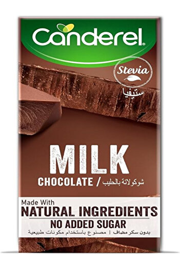 Canderel Milk Chocolate, No Added Sugar, 100% Natural 75g