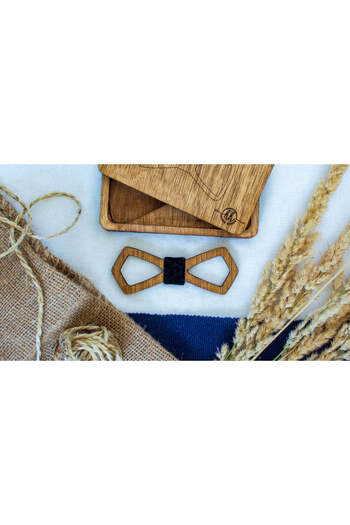 OEM Wooden Bow Tie HH292, Handmade, in Premium Personalized Box