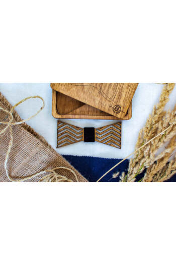 OEM Wooden Bow Tie HH283, Handmade, in Premium Personalized Box