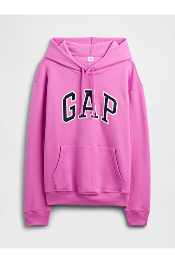 GAP Kadın Pembe Logo Fleece Sweatshirt