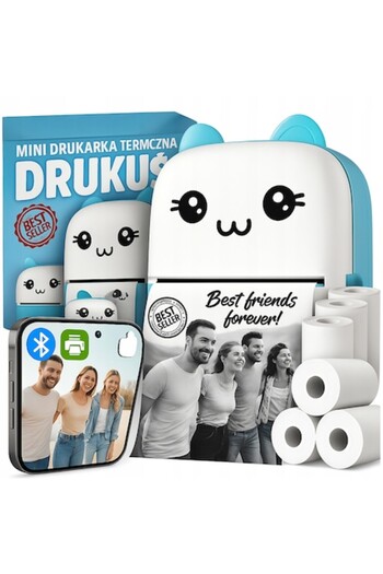 OEM Mini Thermal Printer Drukuś Original for Photos – Portable + 11 Rolls