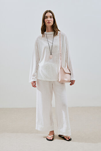Manuka Linen mixed ecru blouse