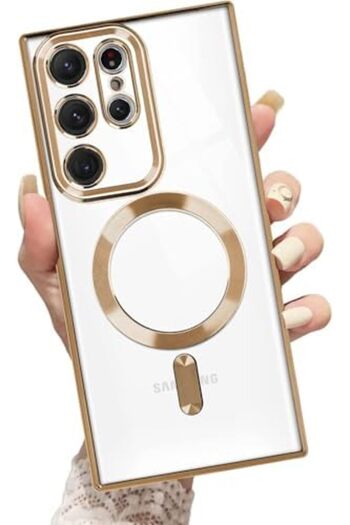 Generic Galaxy S23 Ultra Magnetic Clear Case, MagSafe Compatible, Heart Design, TPU Shockproof Protection