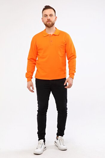 Çamdalı İş Elbiseleri 20/10 Two-Thread Polo Neck Sweatshirt Orange