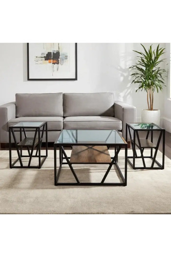 Crestj Geometric Design Service Table Set - Multi-color