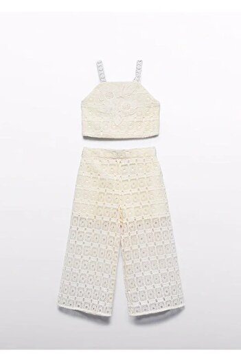 MAYORAL Abel&Lula Girls Summer Lace-Up Pants Blouse Set 5236