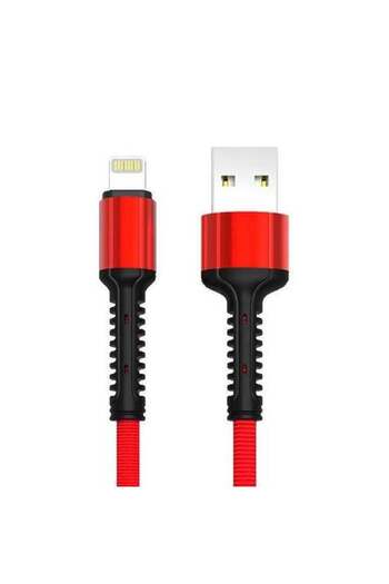 LDNIO Lightning To USB Data Sync And Charging Cable For Apple iPhone Red/Black