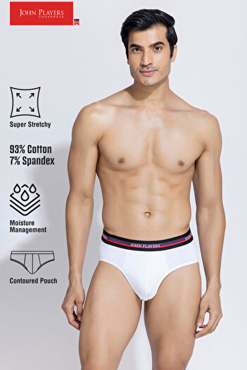 John players Pack of 2 John Players Classic Cotton Briefs in White