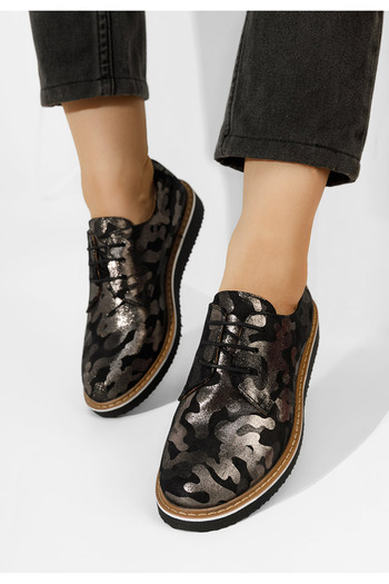 B T Shoes Casilas V4 black leather derby shoes