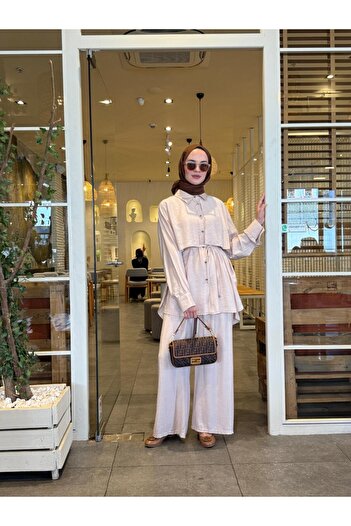 NS Moda Hijab September Set Beige Model 545