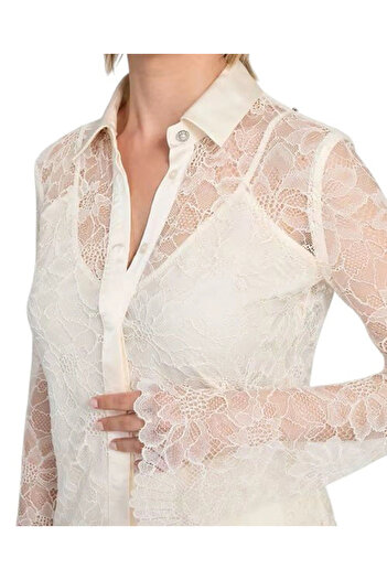Guess Antoinette Kadın Pembe Slim Fit Gömlek W5YH58WHDY0-G133