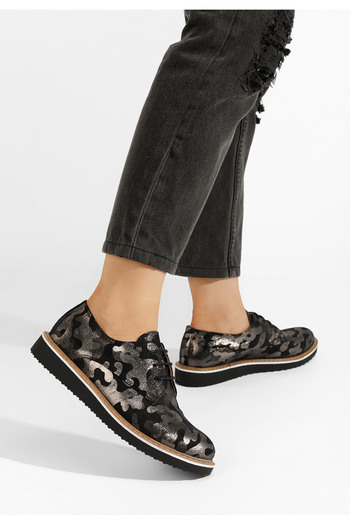 B T Shoes Casilas V4 black leather derby shoes
