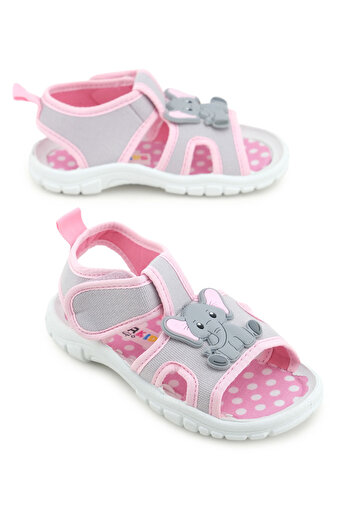 GEZER Girl's Ankle Velcro Adjustable Pvc Comfortable Flexible Sole Daily Sandals
