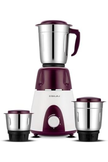 Bajaj Rex Mixer Grinder 500W|Mixie For Kitchen With Nutri-Pro Features|3 SS Mixer Jars For Heavy Dut
