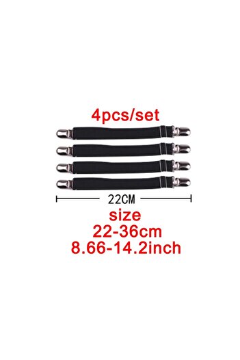 Choice 22cm-black Bande de fixation élastique pour drap de lit 4 pièces/ensemble pinces pour drap de lit ce