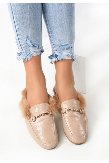 B T Shoes Παντόφλες γυναικειεσ Fluffy Bej