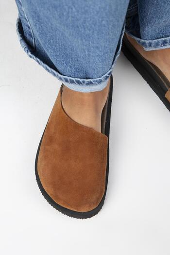 Manijero Ateshi Women's Leather Genuine Leather Flat Sabo Tan Slippers