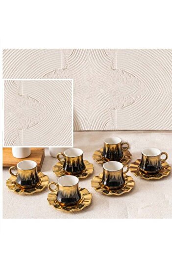 Generic OASIS-TH 6 Sets of Vintage Turkish Ceramic Coffee Cups Set Espresso Tea Cup Sets