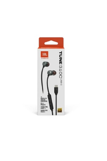 JBL TUNE 310C USB-C Wired Earphones with Hi-Res Audio, Built-in Microphone and Digital Converter