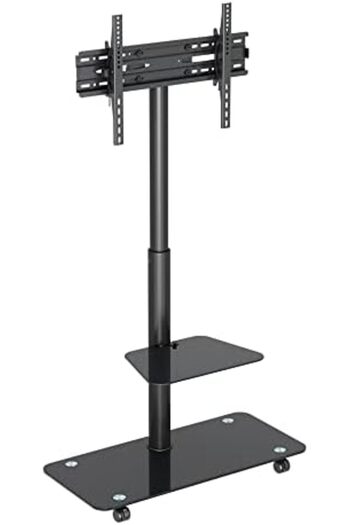 HAMOOD TV SA Classic TV Stand, Adjustable Height, 32-65 Inch TVs, Strong Wheels, White