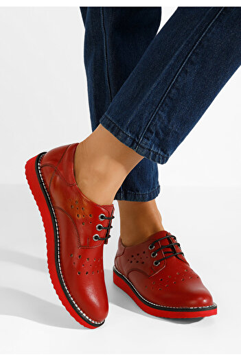B T Shoes Avery red leather women's casual shoes