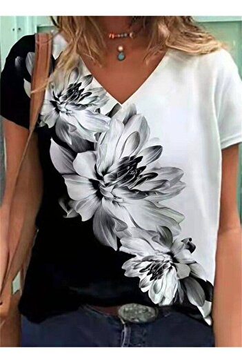 OEM Tricou Piece Floral Printed Single Jersey Fabric S-M