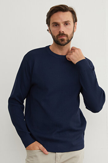 Fulla Moda Basic Crew Neck Knitwear Sweater