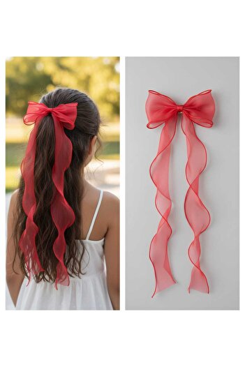 Eva Rose 1Pc Girl's Hairpin Bow Tulle Automatic Buckle Children's Hairpin School Hairpin Holiday Hairpin