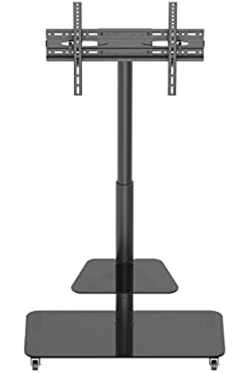 HAMOOD TV SA Classic TV Stand, Adjustable Height, 32-65 Inch TVs, Strong Wheels, White