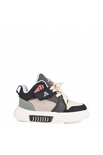 Tuğba Ortopedi 537 Orthopedic Unisex Children's Preschool Black/Beige High-Top Sneaker