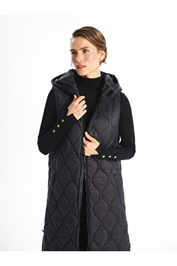 LC Waikiki Women's Quilted Puffer Vest with Hood