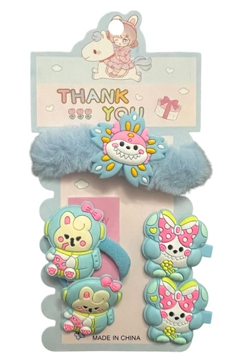 Emsay Store Labubu Model Multiple Children's Hair Clips - Set Hair Clip-Pack Elastic Set Labubu Hair Clip - Elastic Hair Clip