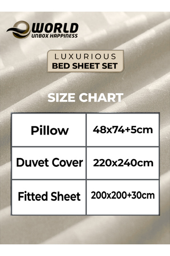 Eworld 4 Piece King Size Cream Striped Bedding Set – Microfiber Duvet Cover, Fitted Sheet & 2 Pillowcases