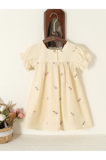 Styli Girls Floral Embroidery Dress