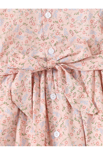 Styli Girls Cotton Floral Print A-Line Dress