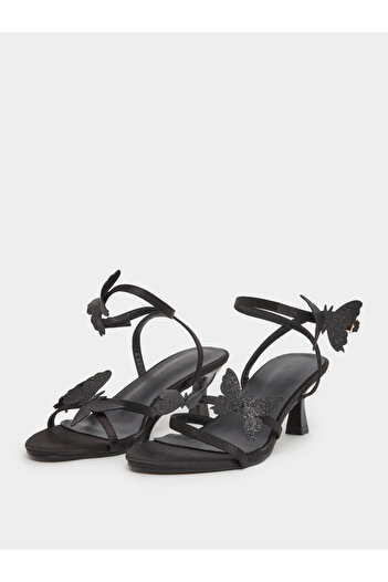 Take Two By Styli Butterfly Decoration Cross Strap Block Heel Sandals