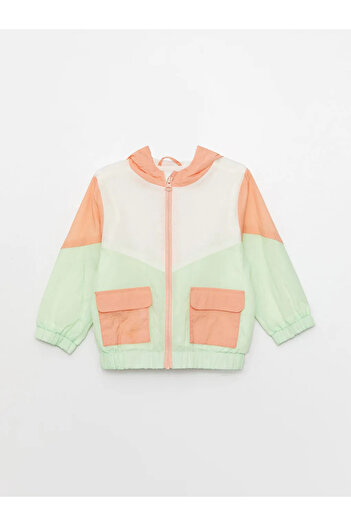 LC Waikiki Hooded Long Sleeve Color Block Baby Girl Coat