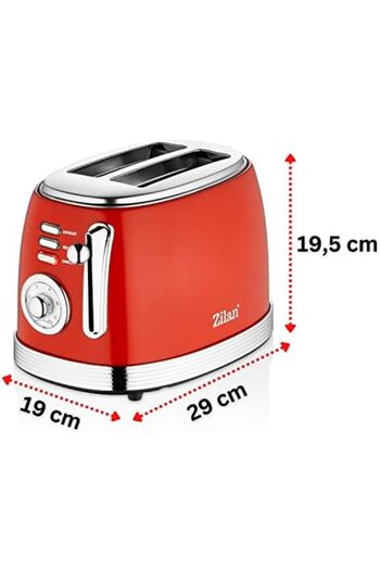 ekselans global 60S Retro Toaster 2 Slice Stainless Steel |   Double Slot Toaster