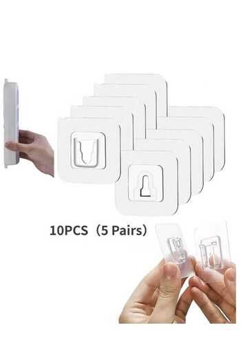 Fstyle 5 Pairs Double Sided Adhesive Wall Tape Multi-Purpose Strong Wall Glue for Electrical Plug, Router